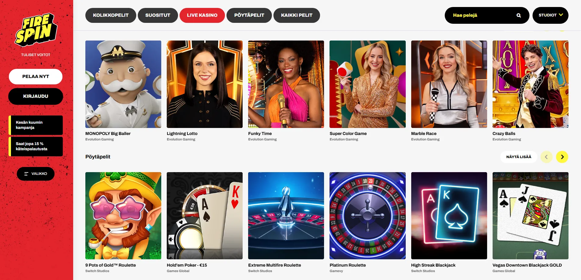 Firespin Live Casino