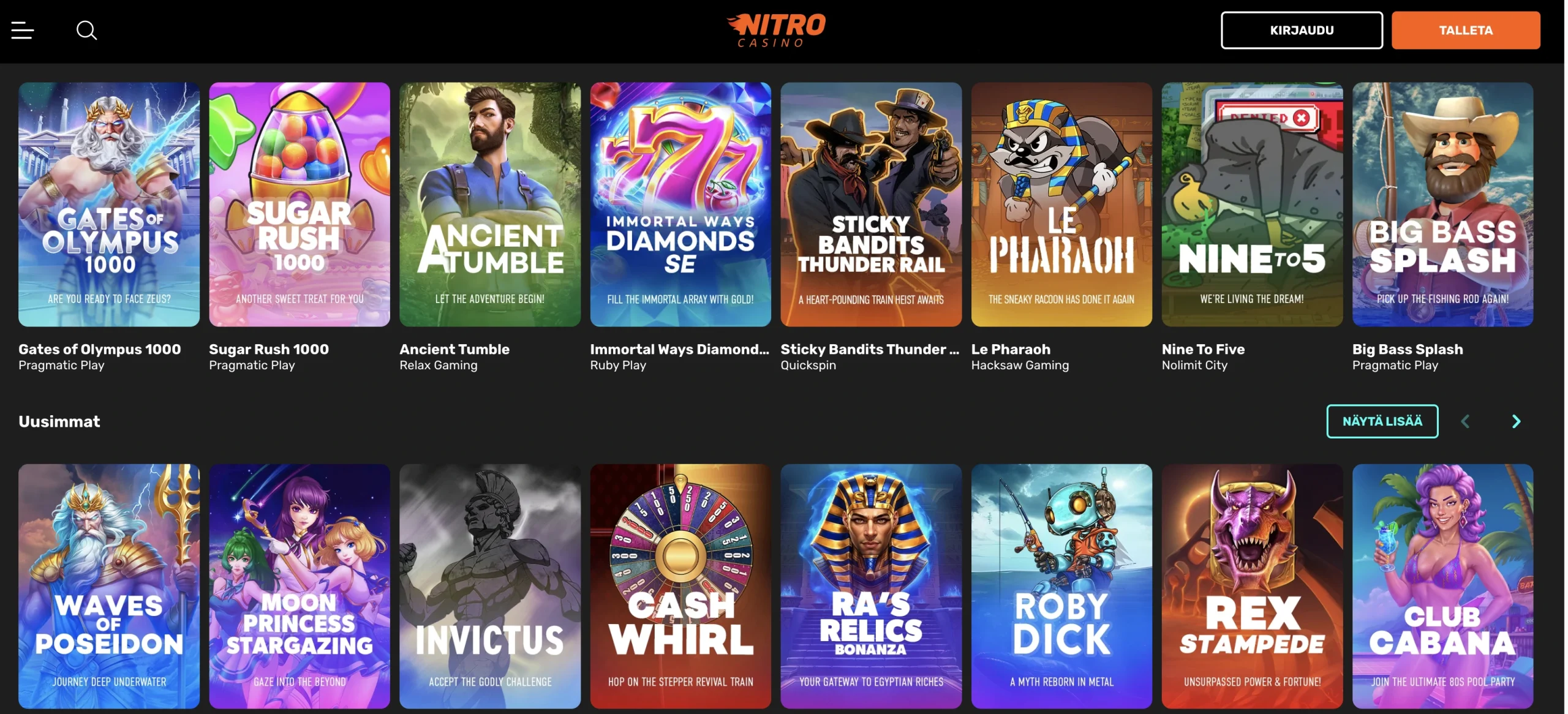 Nitro Casino Games