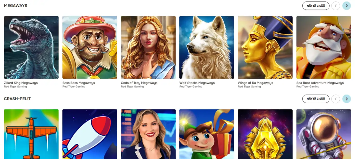 Jellona Kasinon pelivalikoima, parhaat kolikkopelit ja muut kasinopelit