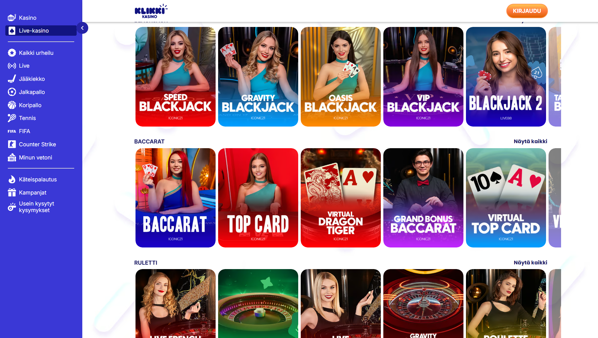 klikki casino sports