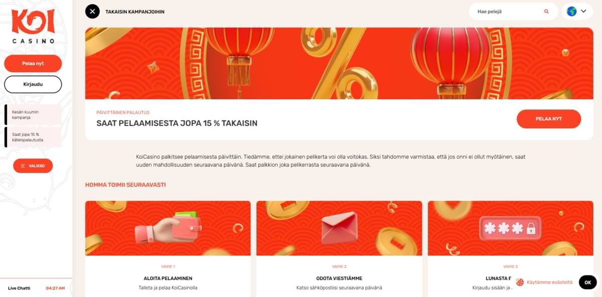 koi casino sports games