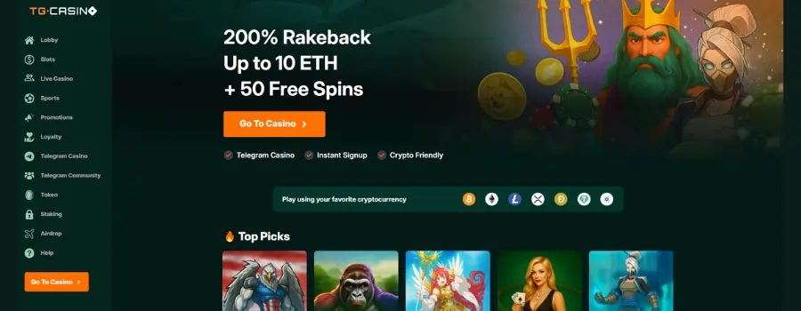 Tg Casinon peliaula, jossa näkyy parhaat kasinopelit ja tietoa tervetulobonuksesta